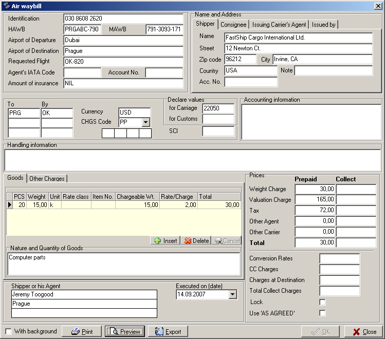bill of lading form pdf